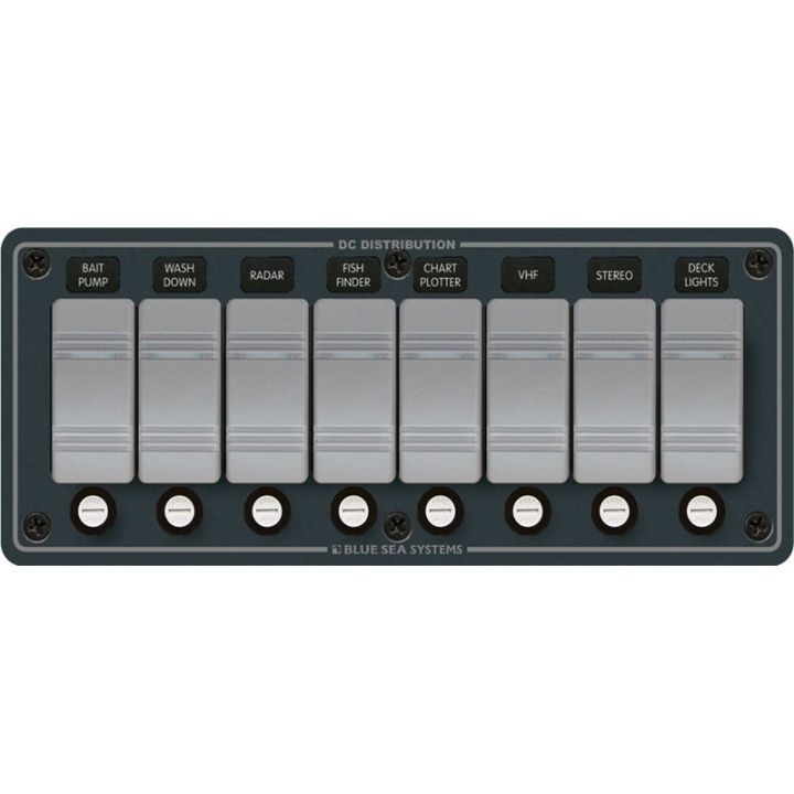 TABLEAU A FUSIBLES NOIR HORIZONTAL 8 POSITIONS