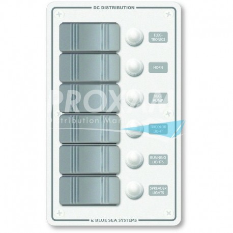 TABLEAU A DISJONCT. BLANC VERTICAL 6 POSITIONS