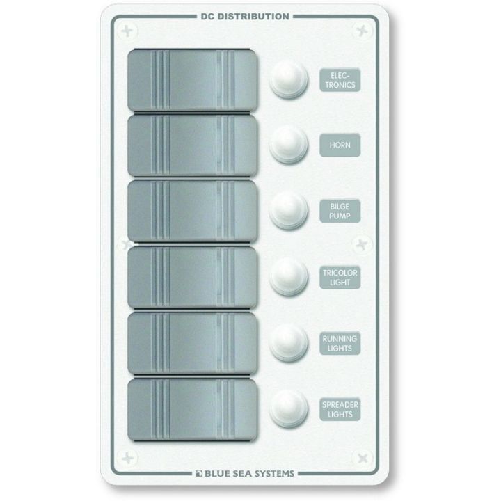 TABLEAU A DISJONCT. BLANC VERTICAL 6 POSITIONS