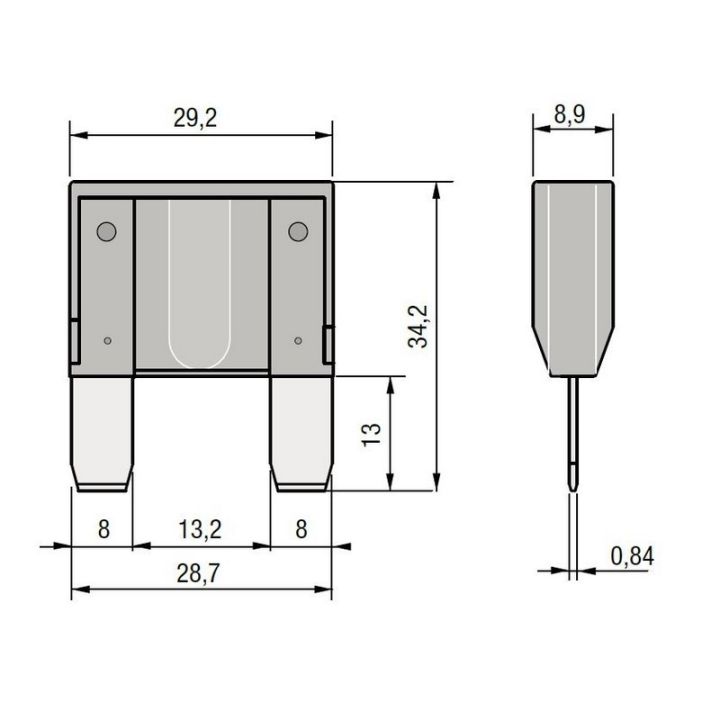 10 FUSIBLES MAXI LANGUETTE 29X34MM - 30A