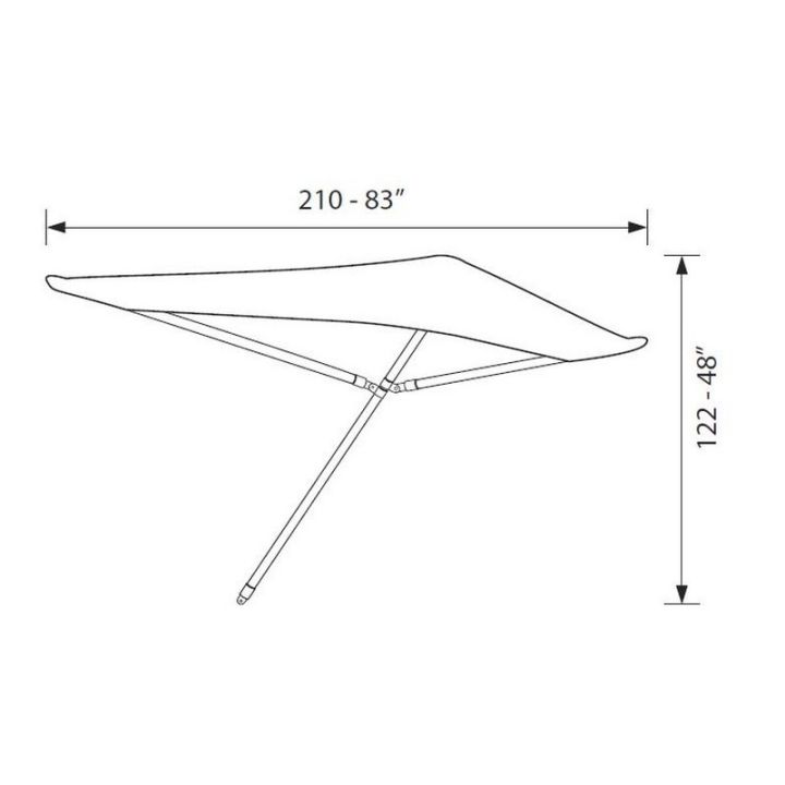 BIMINI ARIA BLEU MARINE 230x122x210CM Ø25MM