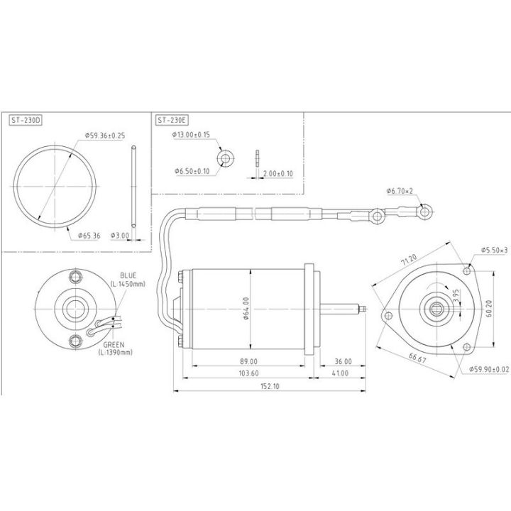 MOTEUR DE TRIM YAM. 3 VIS 2 FILS