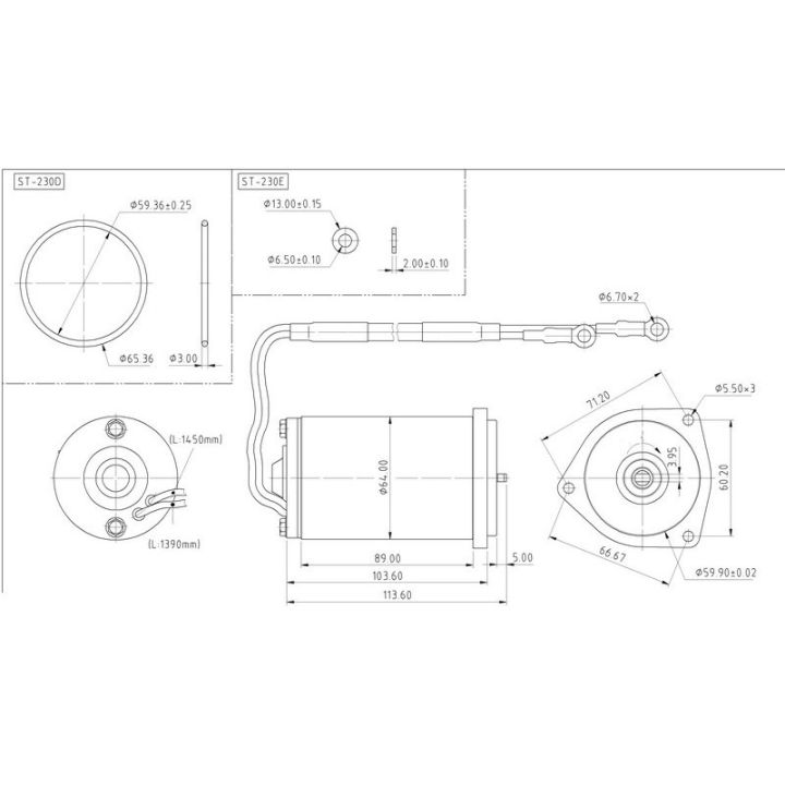 MOTEUR DE TRIM YAM. 3 VIS 2 FILS 40-50CH (95-03)