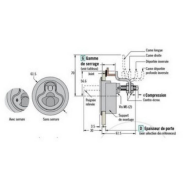 LOQUET A COMPRESSION M1-20-81-48 AVEC SERRURE