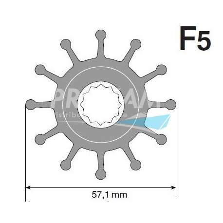 TURBINE JOHNSON F5 MOYEU 12 CAN. FILETEES 12 PALES 