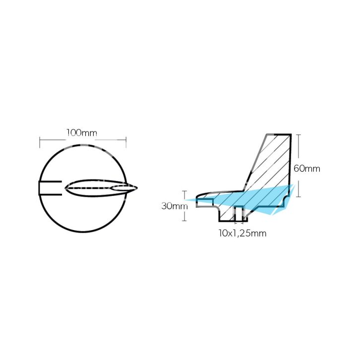 ANODE ALU - DERIVE Ø100MM YAMAHA 200/250/300 HPDI
