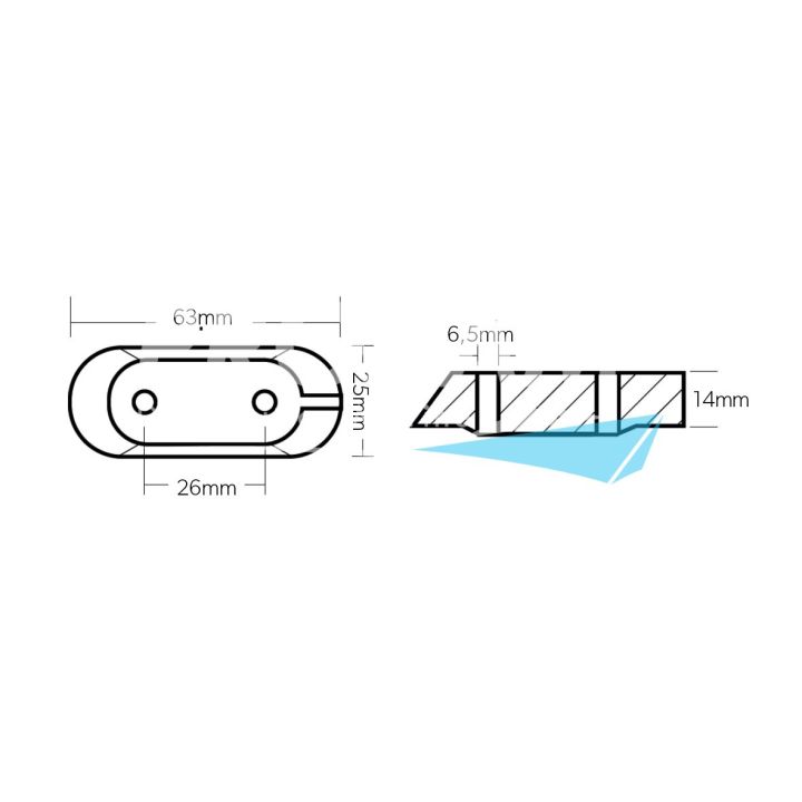 ANODE ALU - PLAQUE EMBASE YAMAHA