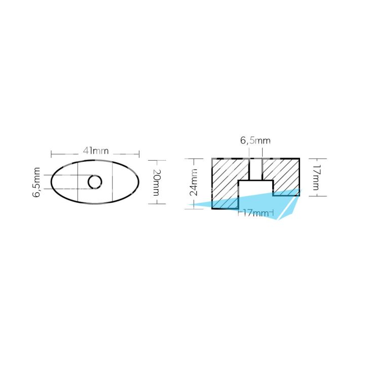 ANODE ZINC - PLAQUE VETUS 23/50/80 + STERN.