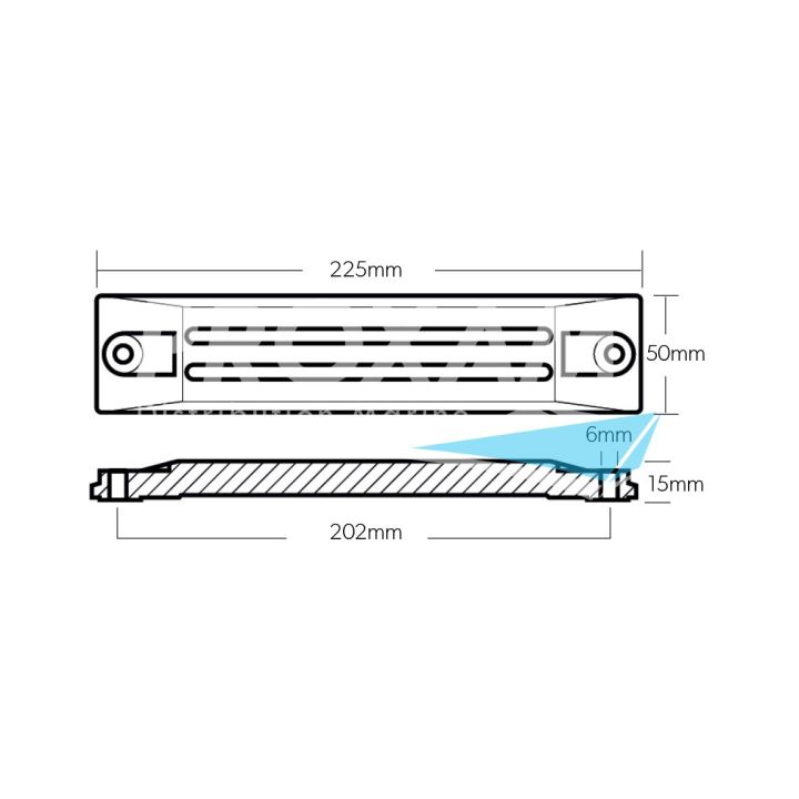 ANODE ALU - PLAQUE L225MM HONDA BF75 A BF250