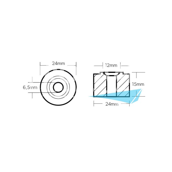 ANODE ALU - RONDELLE Ø20MM HONDA BF8 A BF20