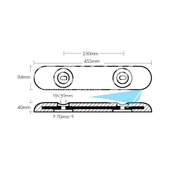 ANODE ZINC - FERRETTI 455x94x40MM 7KG
