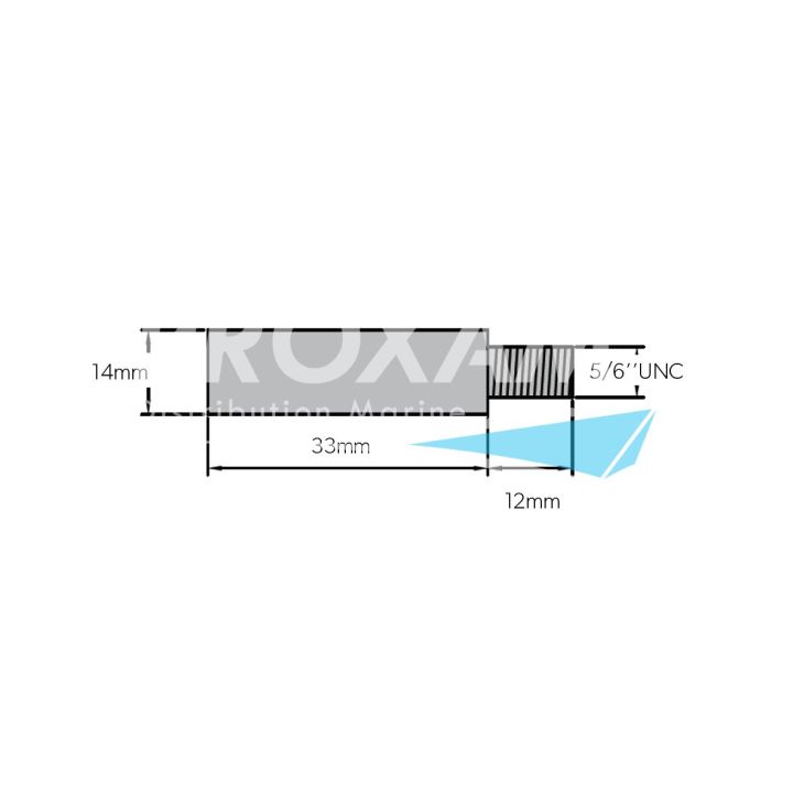 ANODE ZINC - BOUGIE CATERPILLAR Ø13MM