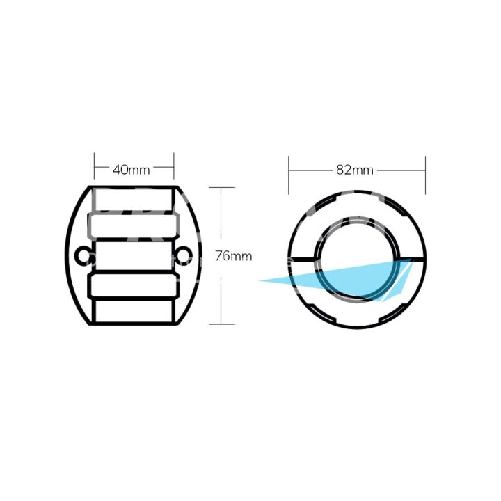ANODE MAGNESIUM - NOIX D'ARBRE Ø40MM 2 VIS