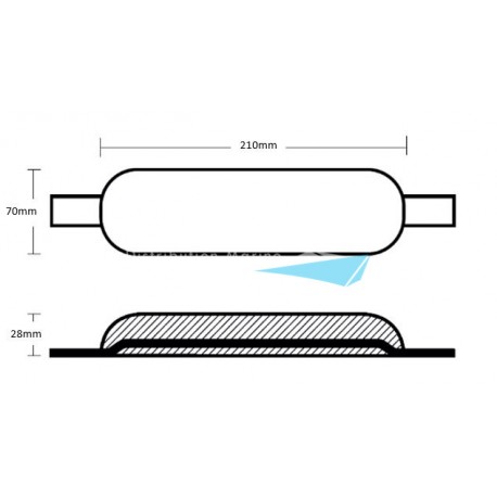 ANODE ZINC A SOUDER 210x70x28MM