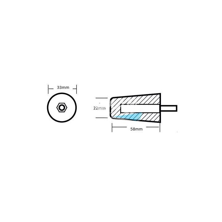 ANODE ALU - CONE Ø40MM