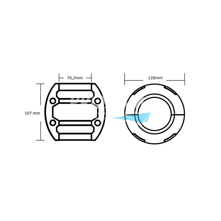 ANODE ZINC - NOIX D'ARBRE Ø76.2MM 4 VIS