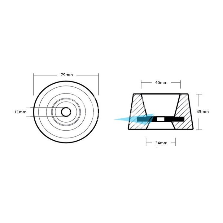 ANODE MAGNESIUM - RONDELLE VETUS Ø79MM H45MM