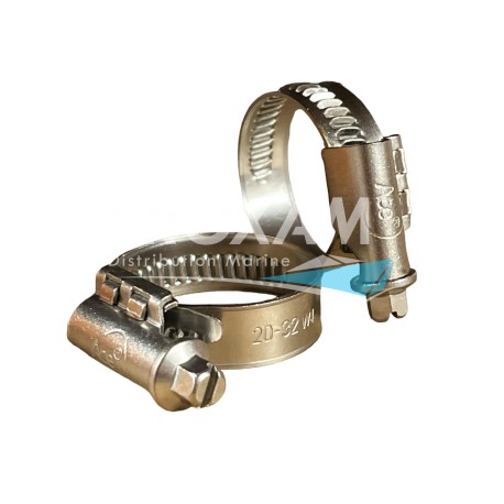 COLLIERS INOX W4 AISI 304 L12MM Ø35-50MM (x10)