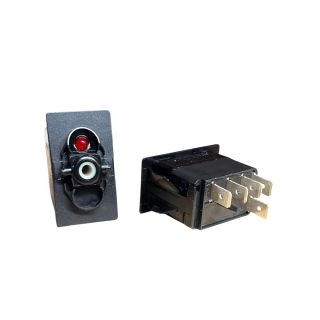 CONTACTEUR CARLING SWITCH MON/OFF/MON LED ROUGE RÉTRO-ÉCLAIRÉ