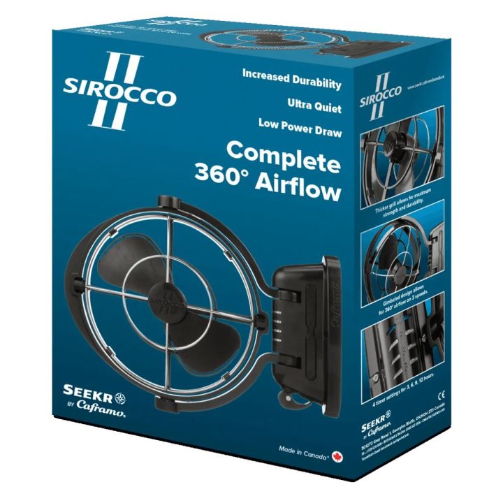 VENTILATEUR CAFRAMO 12/24V - SIROCCO II NOIR