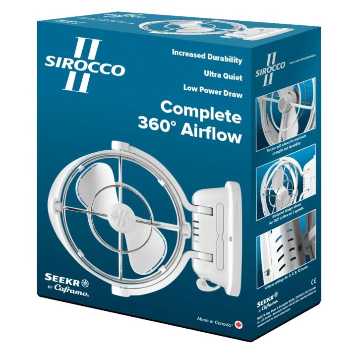 VENTILATEUR CAFRAMO 12/24V - SIROCCO II BLANC