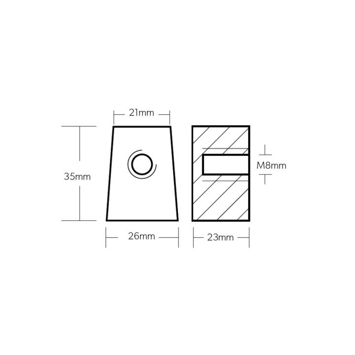 ANODE MAGNESIUM - TRAPEZE YAMAHA F30 A F60