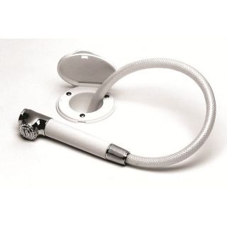 DOUCHETTE A POUSSOIR CHROME AVEC BOITE A ENCASTRER ET FLEXIBLE 4M