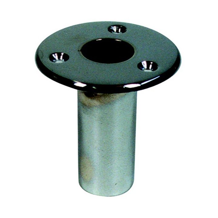 BASE EN LAITON CHROME POUR TUBE Ø25MM