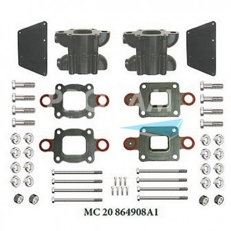 KIT REHAUSSES 150MM POUR COUDE D'ECHAPPEMENT MERCRUISER V6/V8 MPI