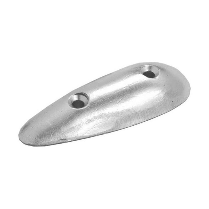 ANODE ZINC - PLAQUE PROFILEE OVALE 93x40x18MM ENTRAXE 50MM 0.19KG