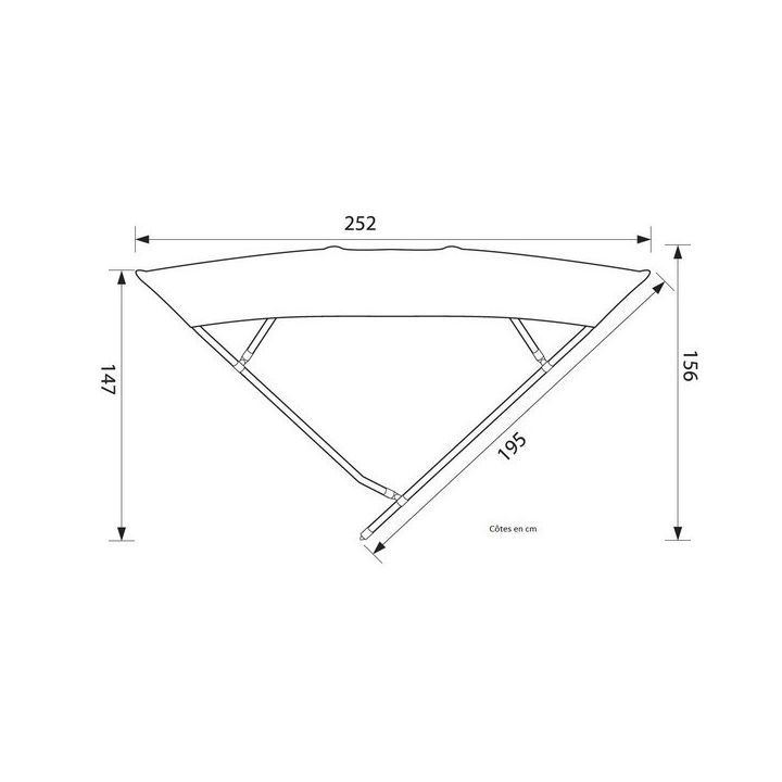 SUN TOP BIMINI SIXTY 4 ARC. 200x156x252CM BLEU MARINE