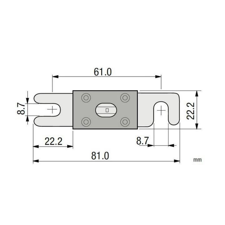 PORTE FUSE 35-300A 114x38x42MM